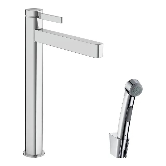 Hansgrohe Finoris Смеситель для раковины с гигиеническим душем, высокий, цвет: хром 76220000