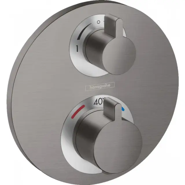 Hansgrohe Ecostat S Термостат для душа встраиваемый на 2 потребителя, цвет: шлифованный черный хром 15758340