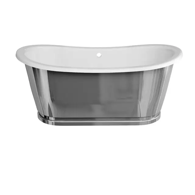 Burlington Balthazar Ванна отдельностоящая 167,5х78,1 см, перелив по центру, цвет: белый/хром глянец N25CS