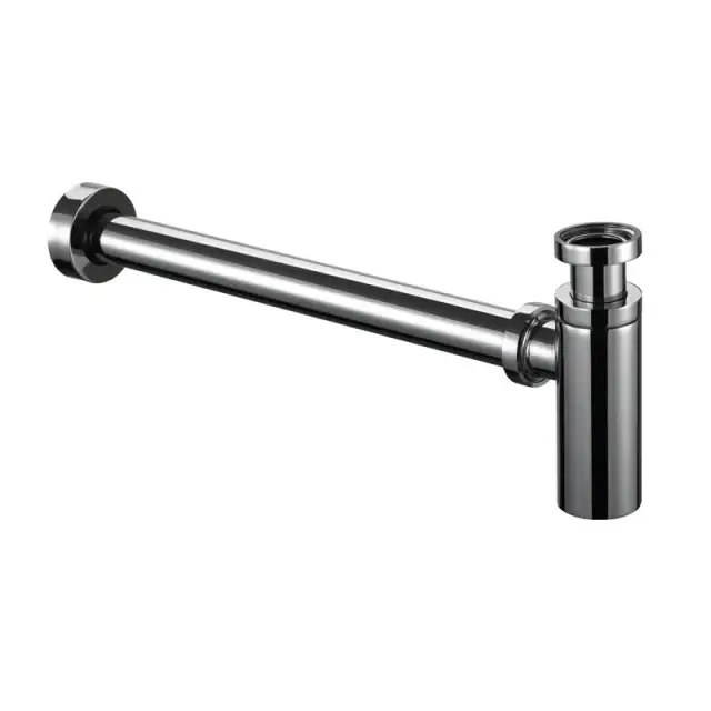 Burlington Сифон для раковины латунный, с плоским дном, цвет: хром глянцевый W13