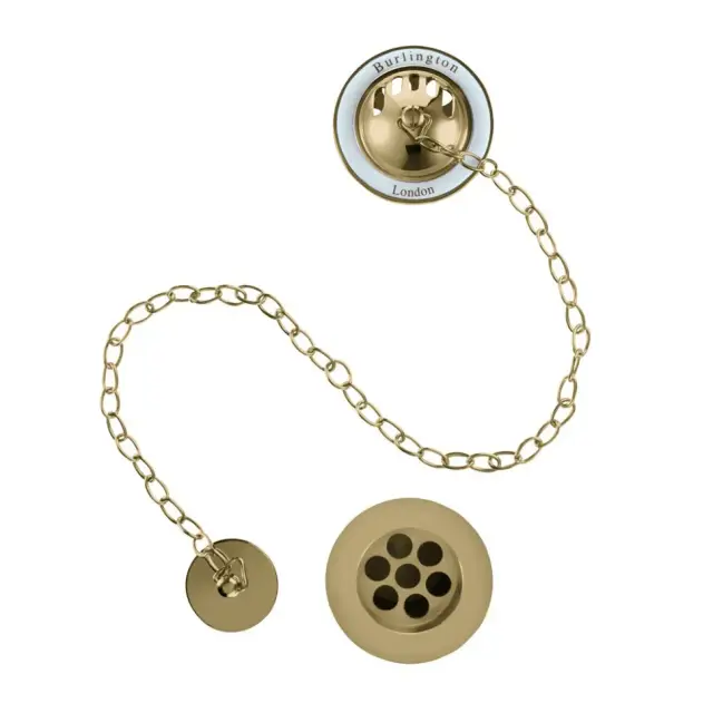 Burlington Gold Слив-перелив для ванны с гибкой подводкой, цвет: золото глянцевое W3 GOLD