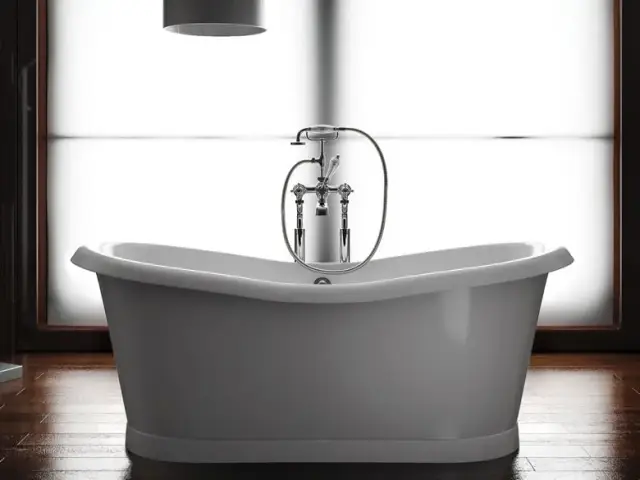 Burlington Admiral Акриловая ванна отдельностоящая 178х89 см, перелив по центру, цвет: белый глянец ET6C