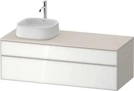 Duravit Zencha Тумба 130x55x44,2h см, цвет: белое стекло/cеро-коричн. супермат. ZE4822L64830000