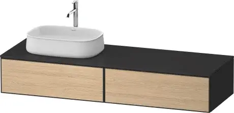 Duravit Zencha Тумба под раковину 160x55x28,1h см, цвет: дуб натур./графит супермат. ZE4814L30800000