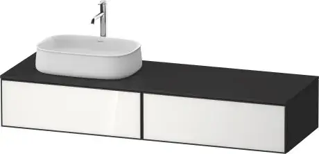 Duravit Zencha Тумба под рак. 160x55x28,1h см, цвет: белое стекло/графит супермат. ZE4814L64800000