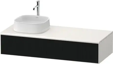 Duravit Zencha Тумба под рак. 130x55x28,1h см, цвет: черное стекло/белый супермат. ZE4812L63840000
