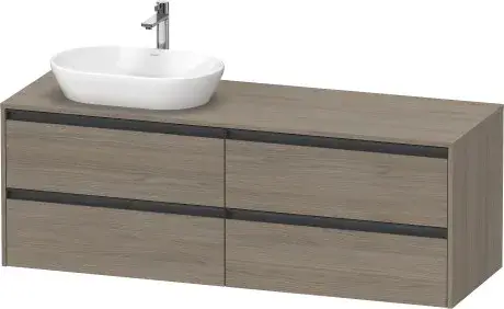 Duravit Ketho.2 Тумба под раковину слева с 4-мя ящ. 160x55x56,8h см, цвет: дуб терра K24899L35350000
