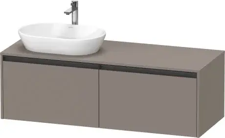 Duravit Ketho.2 Тумба под раковину слева 140x55x45,9h см, цвет: базальт мат. K24888L43430000