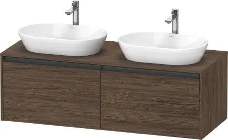 Duravit Ketho.2 Тумба под две раковины с 2-мя ящ. 140x55x45,9h см, цвет: орех темн. K24888B21210000
