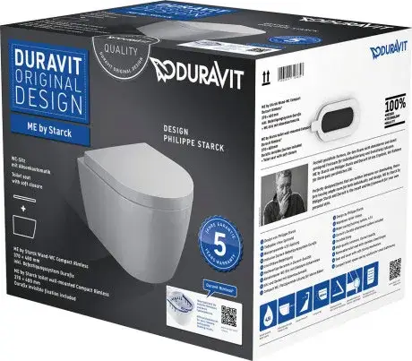 Duravit Me by Starck Унитаз подвесной 48х37 см., с сиденьем Rimless, цвет: белый глянцевый 45300900A1