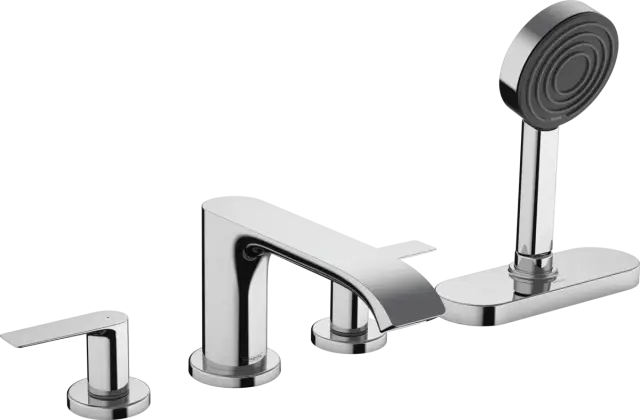 Hansgrohe Vivenis Смеситель на борт ванны, на 4 отверстия, с ручным душем, внешняя часть, цвет: хром 75444000