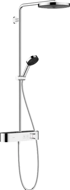 Hansgrohe Pulsify Душевая стойка: термостат, верхний душ 26 см, ручной душ 3 режима, цвет: хром 24220000