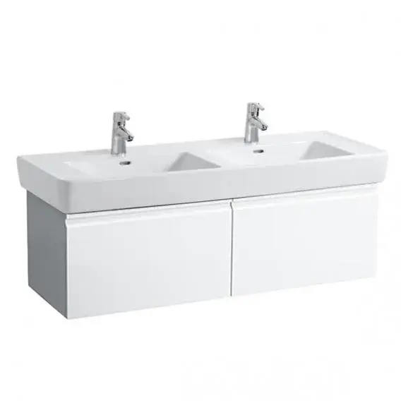 Laufen Pro Тумба под двойную раковину напольная, 2 ящ. 122х45х39h см, цвет: белый 4.8308.2.095.475.1