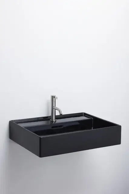 Laufen Kartell By Раковина подвесн./мебельная прямоуг. 60х46х12h см, цвет: черный 8.1033.3.020.104.1