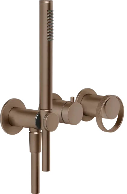 Gessi Anello Смеситель для ванны встраиваемый, 2 потребителя, лейка, цвет: copper brushed PVD 63345#708