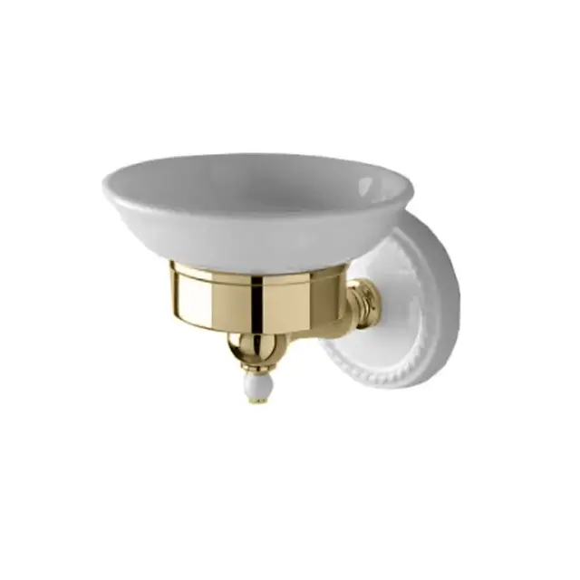 Devon&Devon Dorothy Мыльница (керамика белая) настенная, держатель цвет золото белый DOR401OT