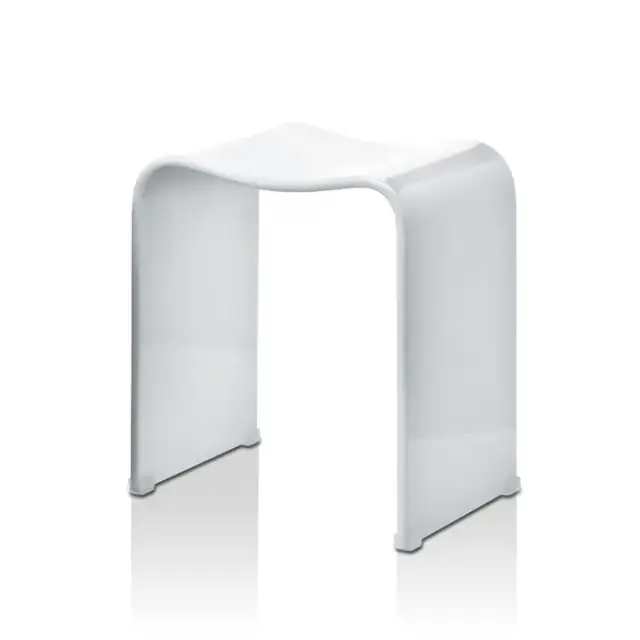 Decor Walther Black Stone DW 80 Душевая табуретка-подставка, 40x30x46h см, цвет: белый 0506850