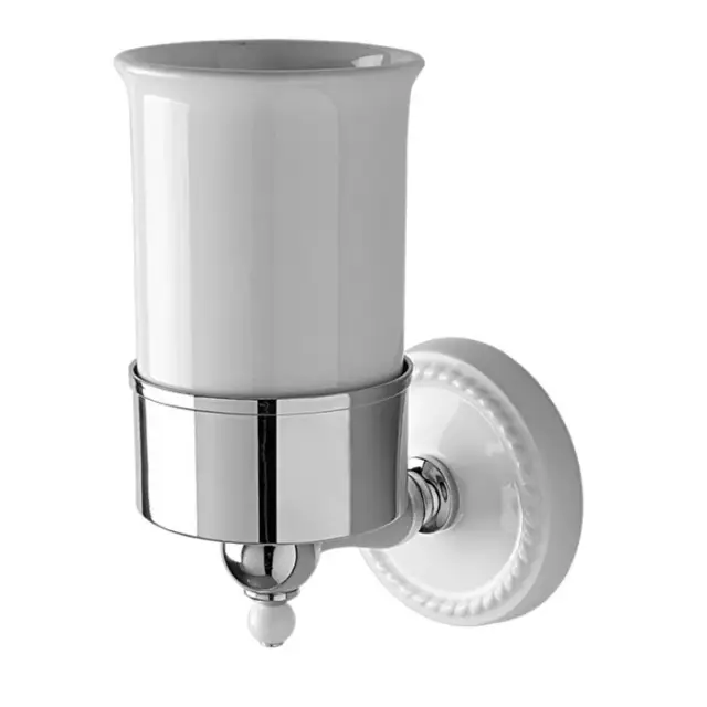 Devon&Devon Dorothy Стакан для зубных щеток подвесной, керамический, цвет: хром DOR403CR