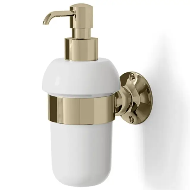 Devon&Devon New York Дозатор для жидкого мыла, подвесной, керамическая колба, цвет: светлое золото NY130OT