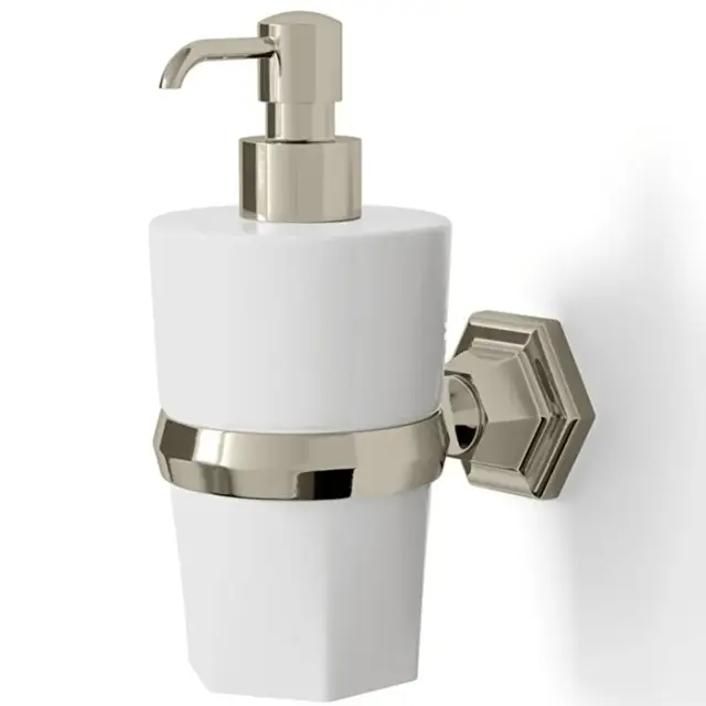 Devon&Devon Jubilee Дозатор для жидкого мыла подвесной, керамическая колба, цвет: никель блестящий JB130NK