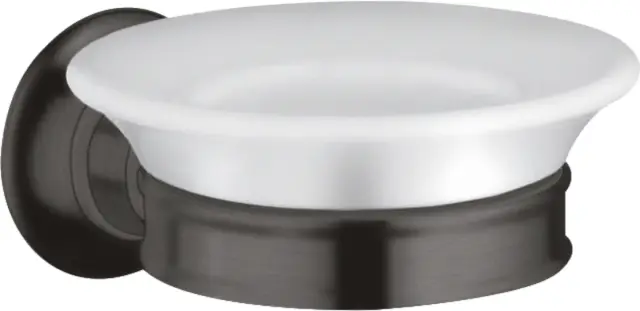 Axor Montreux Мыльница с керамической чашей, подвесная, латунь, цвет: шлифованный черный 42033340