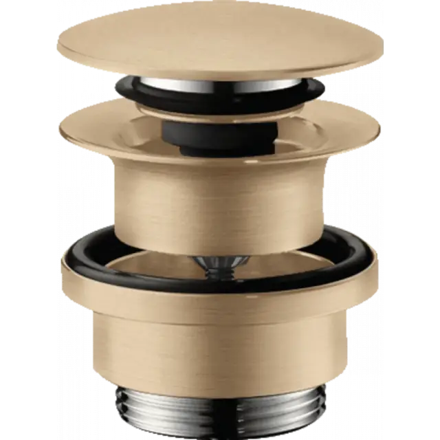 Hansgrohe Донный клапан для раковины Push-Open универсальный, цвет: шлифованная бронза 50100140