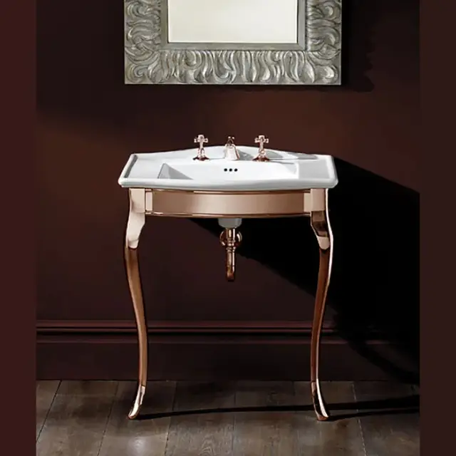 Devon&Devon Lady Металлич консоль 63,5х48,5хh84 см, на 2х ножках, цвет светлое золото DELADYOT