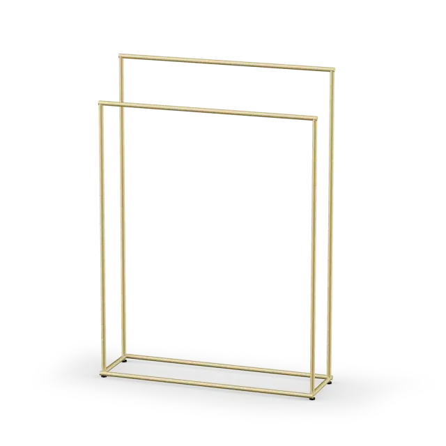 Decor Walther Mikado Полотенцедержатель 86 см, напольный, двойной, цвет: матовая латунь 0523011