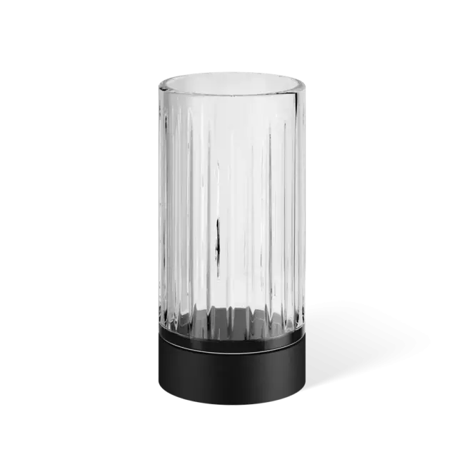 Decor Walther Century Стакан для зубных щеток настольный, стеклянный прозрачный, цвет: черный 0587760