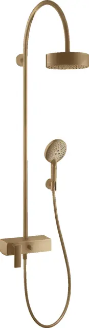 Axor Citterio Душевая стойка: смеситель, верхний душ 18 см, лейка, цвет: шлифованная бронза 39620140