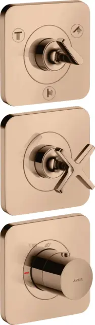 Axor Citterio E Термостат для душа встраиваемый на 3 потребителя, цвет: полированное розовое золото 36704300