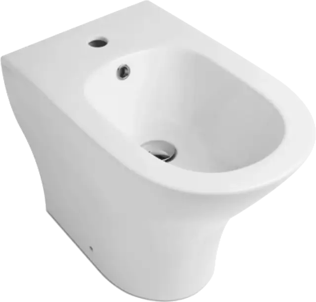 Kerasan Aquatech Биде напольное 55,5x33,5 см, с 1 отв. под смес., с переливом и креп., цвет: Bianco 372101*1