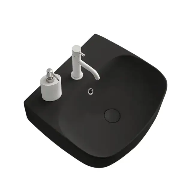 Kerasan Nolita Раковина подвесная/накладная 50x45 см, с 1 отверстием под смеситель, цвет: Nero matt 534031*1