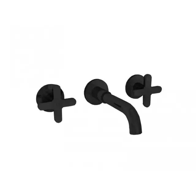 Fantini Icona Classic Смеситель для раковины, на 3 отв, излив 20 см, цвет: черный мат. 53 13 R013B