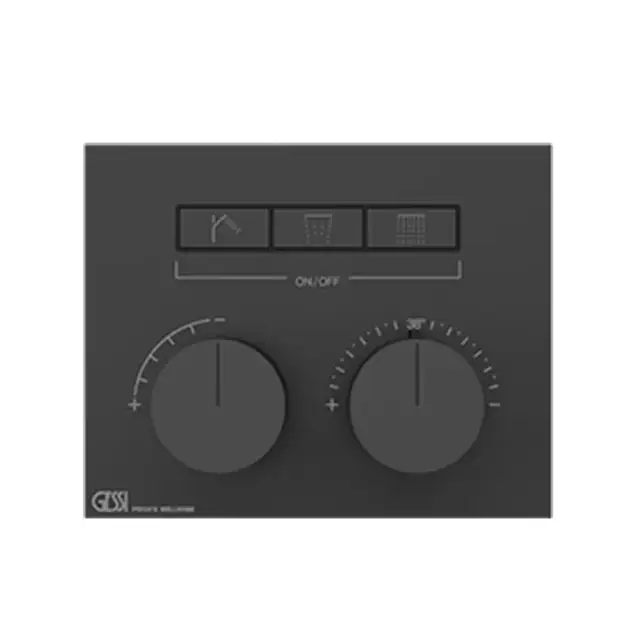 Gessi Hi-Fi Термостат для душа встраиваемый, 3 потребителя, цвет: black metal brushed PVD 63006#707