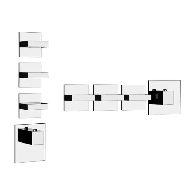 Gessi Rettangolo Термостат для душа встраиваемый на 3 потребителя, внешняя часть, цвет: chrome 43216#031