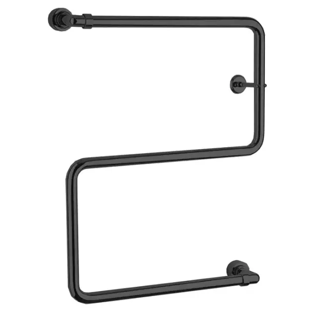 Margaroli Vento 408 Полотенцесушитель водяной для ГВС 52,7х66h (int 61), диагональ. цвет: matt black 408S610MB