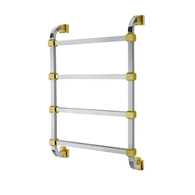 Margaroli Concerto 732 Полотенцесушитель водяной для ГВС 53х81h (int 47), нижнее, цвет: chrome/gold 7324704CON