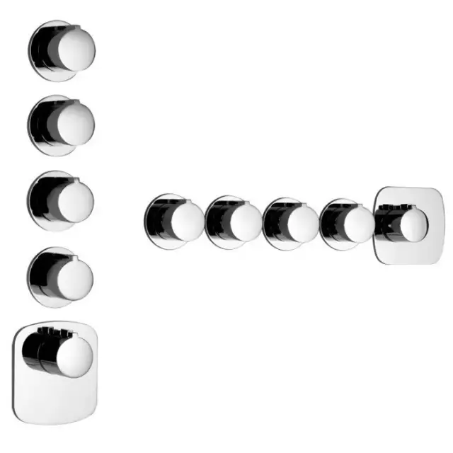 Gessi Anello Термостат для душа встраиваемый на 4 потребителя, внешняя часть, цвет: chrome 43238#031