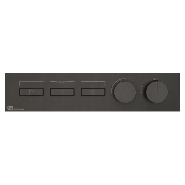 Gessi Hi-Fi Термостат для душа встраиваемый, 3 потребителя, цвет: black metal brushed PVD 63014#707