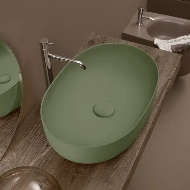 Kerasan Nolita Раковина чаша 60x40x15h см, без перелива, цвет: Verde matt 534311