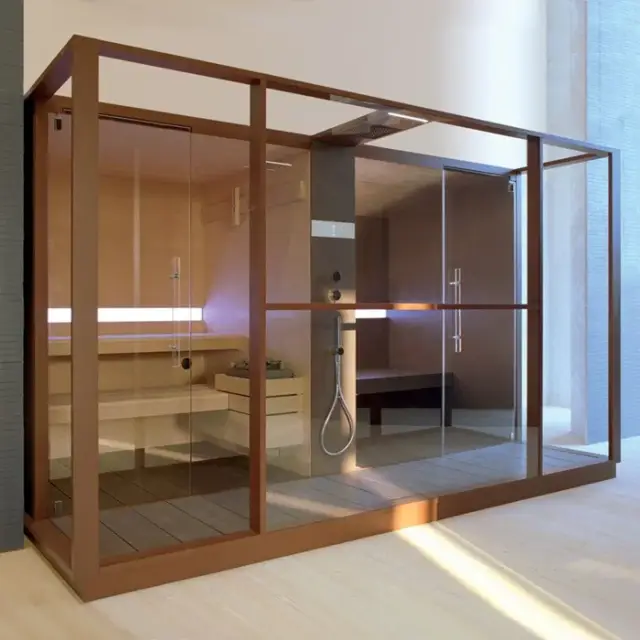 Effegibi Logica Сауна с хаммам и душем, для ниши, 373x250xh226 см, отделка Soft Sand LO 10 01 0008