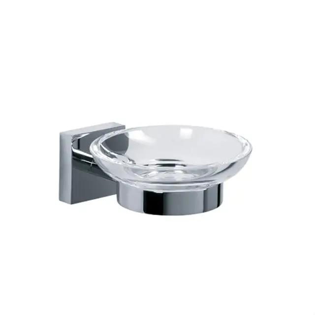 Jorger Charleston Square Мыльница со стеклянной чашей, подвесная, цвет: хром 634.00.007.000