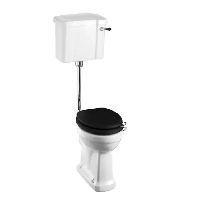 Burlington Classic Бачок с ручкой и сливным механизмом, цвет: белый/черный глянцевый C3 BLA