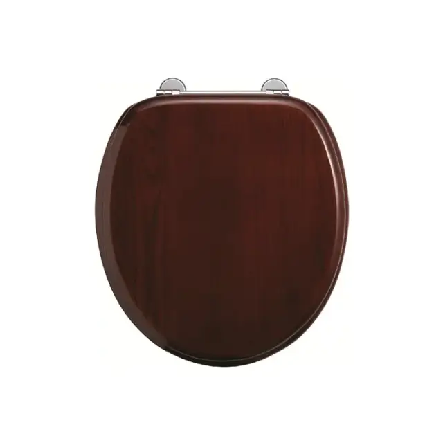 Burlington Classic Крышка-сиденье для унитаза, с микролифтом, петли хром, цвет: красное дерево мат. S42