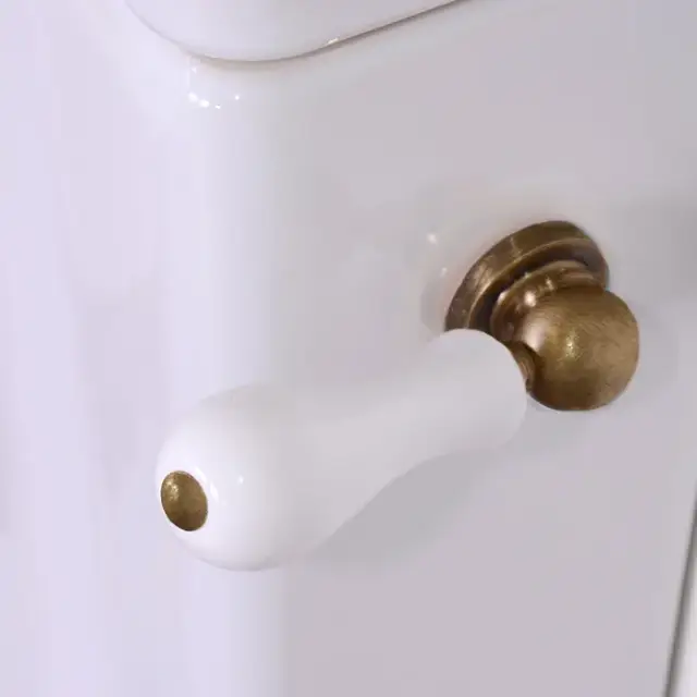 Kerasan Retro Механизм слива для низкого бачка унитаза, с боковой ручкой, без трубы, цвет: Bronzo 757093