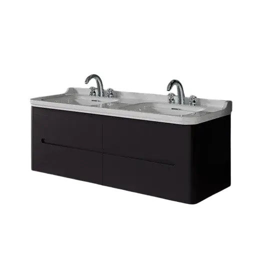 Kerasan Waldorf Тумба под раковину на 150 см, подвесная 144x51x50h см, с 4мя ящ., цвет: Nero matt 925431