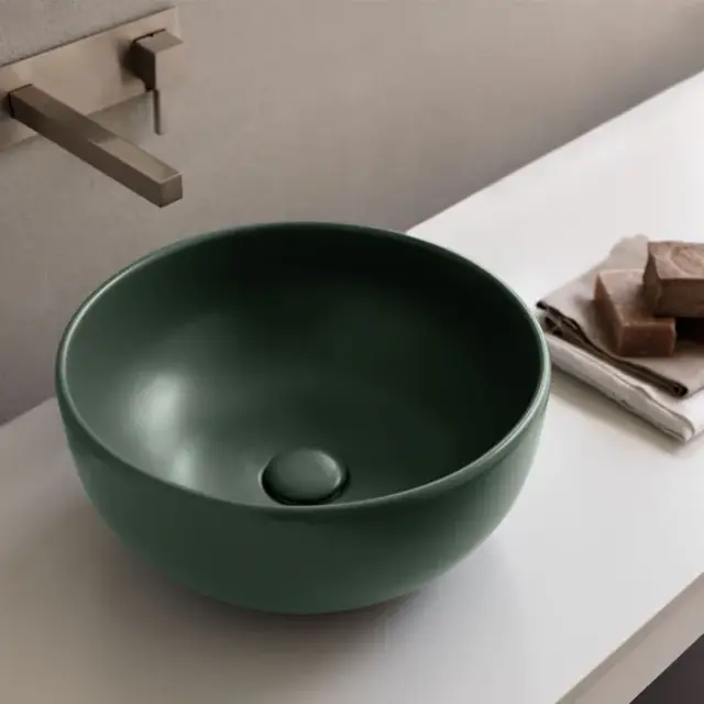 Cielo Shui Раковина накладная 40xh18 см, круглая, цвет: зеленый SHBA40MU