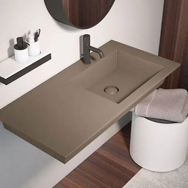 Cielo Era Раковина подвесная 60x46xh14 см, DX, с 1 отв., под смеситель, цвет: Fango ERLA60SXFN