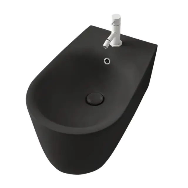 Kerasan Nolita Биде подвесное 55x35 см, с 1 отвер. под смеситель, с креп. и перел., цвет: Nero matt 532531*1